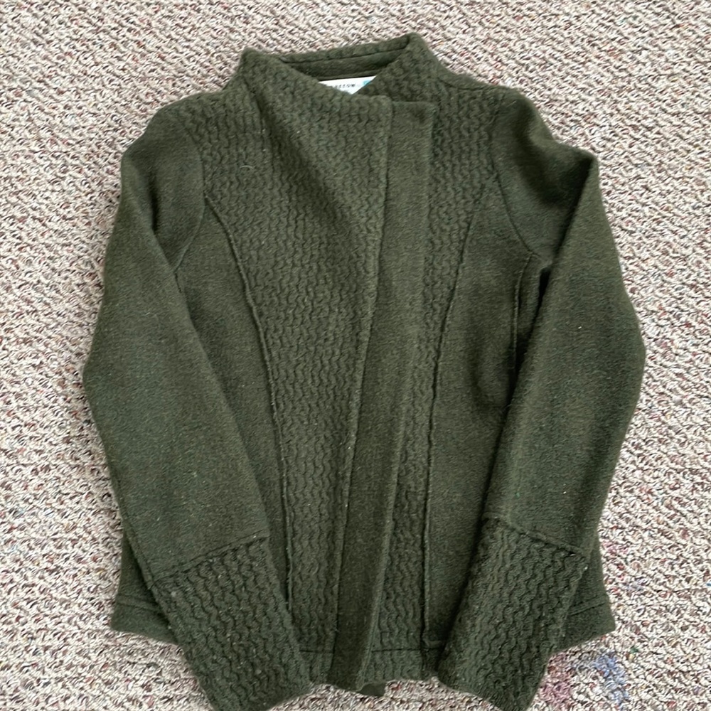 100% wool sparrow zip up jacket size xs